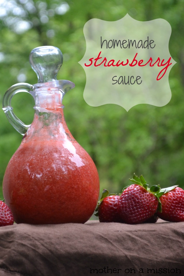 homemade strawberry sauce: lemonade, french toast, cheesecake, waffles...the possibilities are endless.